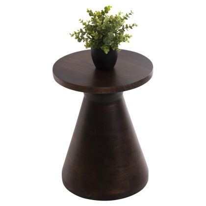 COFFEE TABLE ROUND FOSS HM9699 SOLID MANGO WOOD IN DARK BROWN Φ35x45Hcm.