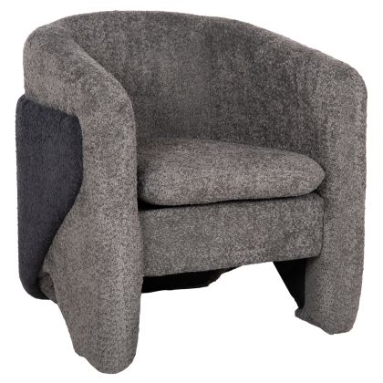 ARMCHAIR DOPER HM9590.01 BOUCLE FABRIC GREY-ANTHRACITE BLUE 68x72x76Hcm.