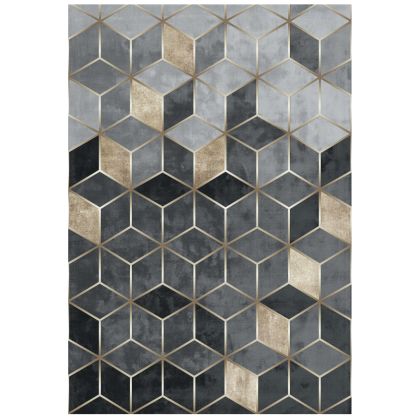 JOSIANE HM7677.18, 120X170CM,GREY-GOLD CARPET, FRINGES