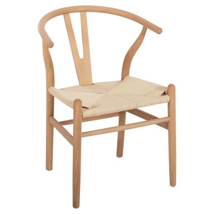 DINING CHAIR BRAVE HM8695.11 BEECH WOOD IN NATURAL-ROPE IN NATURAL 54.5x53x75Hcm