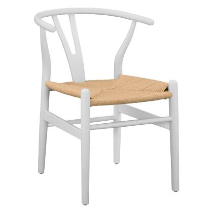 DINING CHAIR BRAVE HM8695.04 BEECH WOOD IN WHITE-ROPE BEIGE 54x57x74Hcm