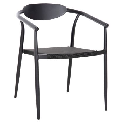 ARMCHAIR SERLY HM6052.02 BLACK ALUMINUM-BLACK TEXTILENE 56x61x74,5Hcm.