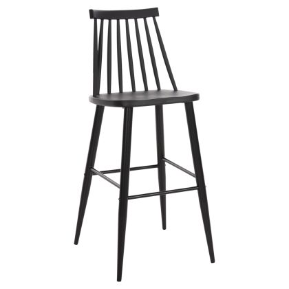 БАР СТОЛ ВИСОКА СЕДАЛКА VANESSA HM8459.12 ЧЕРЕН PP И ЧЕРНИ МЕТАЛНИ КРАКА 47x48,5x107Hcm.