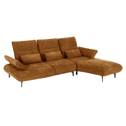 CORNER (RIGHT) SOFA-BED CONVERT HM3268.02R BRICK RED FABRIC 283x188x100Hcm.