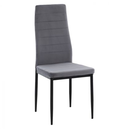 METAL CHAIR HM0037.31 GRAY VELVET WITH METAL FRAME K/D