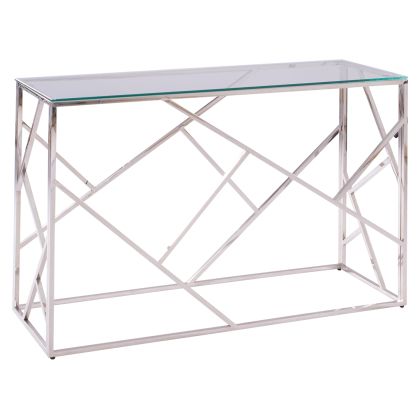 JANA FB98620.01 CONSOLE TABLE WITH GLASS AND CHROME BASE 120X40X78Y EK.