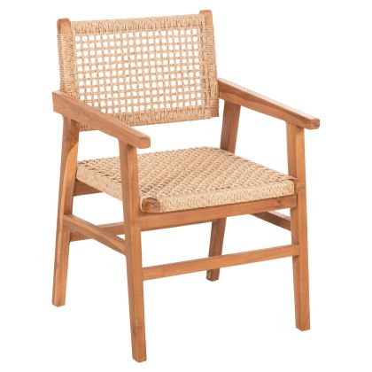 DINING ARMCHAIR BJORN HM9403.21 SOLID TEAK WOOD-ROPE 56x56x83Hcm.