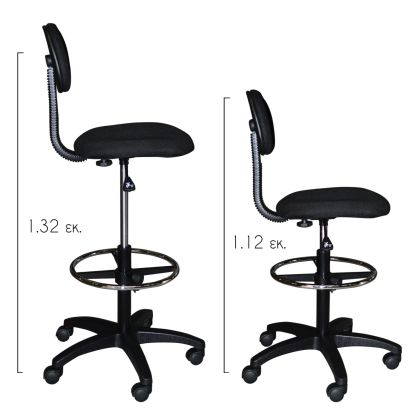 OFFICE CHAIR VEGAR HM1043.01 WITH PERIMETER FOOTREST-HIGH SEAT-BLACK FABRIC 45Χ42Χ132Hcm.