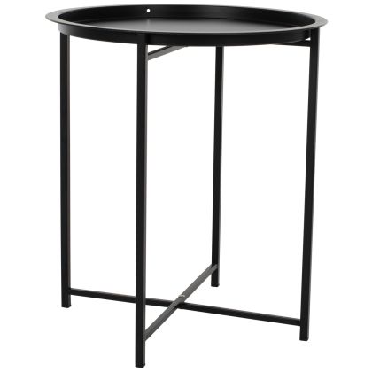 Table Foldable Metallic Black 45cm HM5287.01