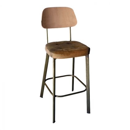 Metallic stool with wooden back TS420K