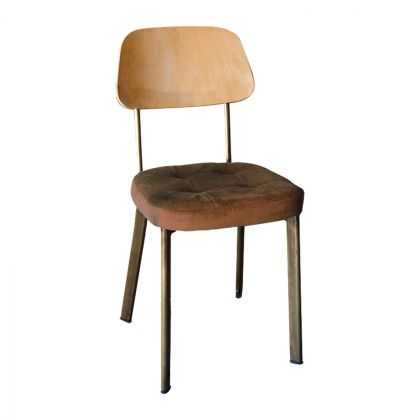 Metallic chair with wooden back TS417K