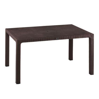 Polypropylene table TODOR 150x90x73.5 Rattan Brown with UV protection HM5737.03