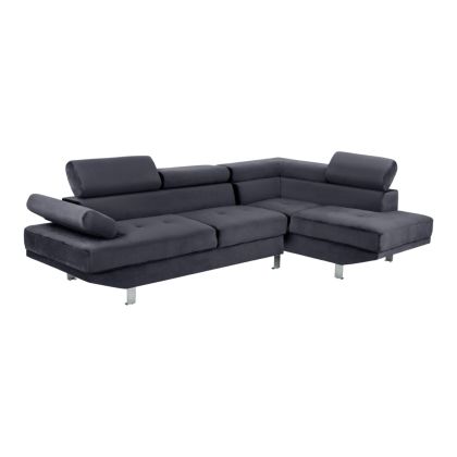 Corner Sofa FAITH Grey velvet HM3156.01 254x79-160x70-84 cm