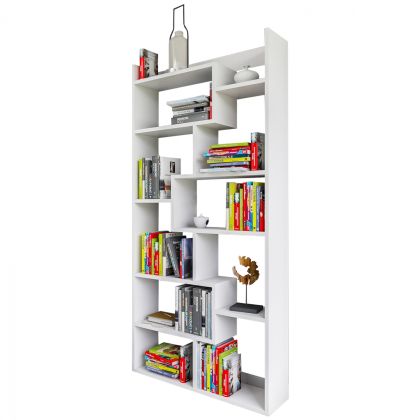 MELAMINE BOOKCASE IN WHITE HM8865.01 90x22x182cm.