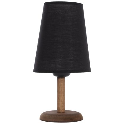 TABLE LAMP WALNUT COLOR WOOD WITH CYLINDRICAL BLACK CAP Φ15x34Hcm.HM7692.01