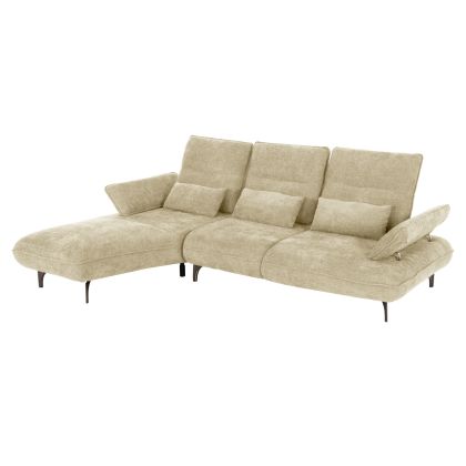 CORNER (LEFT) SOFA-BED CONVERT HM3268.01L ECRU FABRIC 283x188x100Hcm.