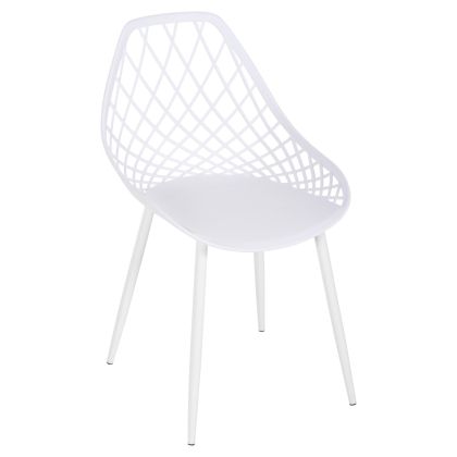 СТОЛ ПОЛИПРОПИЛЕН LIO HM9524.11 В БЯЛ ЦВЯТ С БЕЛИ МЕТАЛНИ КРАКА 52x53x82Hcm.