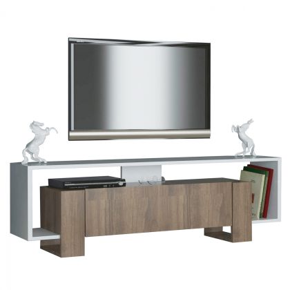 MELAMINE TV FURNITURE ΗΜ101.01 WHITE WALNUT 120x33,2x48,6Y cm.