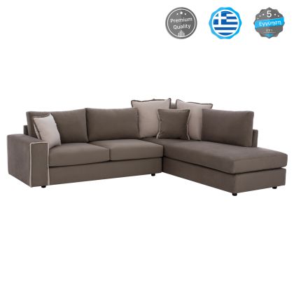 Corner sofa HOME, beige-brown, 2pcs, right corner, stain-resistant and water-repellent