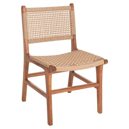 DINING CHAIR NESHA HM9386.01 TEAK WOOD AND VIRO ROPE 50x62x85Hcm.