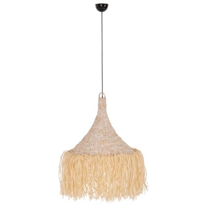 CEILING PENDANT LAMP HM7816 PALM LEAF FIBER FRINGES IN NATURAL COLOR Φ53x45Hcm