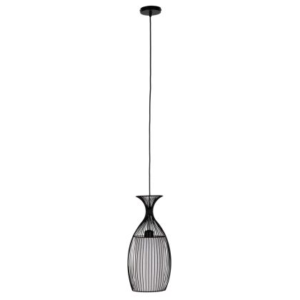 CEILING PENDANT LAMP HM4186 BLACK METAL 20x20x131Hcm.