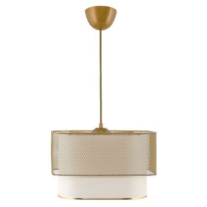 CEILING PENDANT HM7660.02 METAL-FABRIC GOLD-WHITE 30x20(65)Hcm.