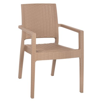 КРЕСЛО ПОЛИПРОПИЛЕНОВ ТЕЖКО КАГАНУ HM5134.03 КАПУЧИНО 58x55x88Hсм.
