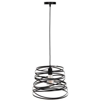 CEILING PENDANT LAMP HM4129 BLACK METAL CYLINDRICAL CAP 22-33x130Hcm.