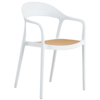 ARMCHAIR POLYPROPYLENE CLEO HM5935.01 WHITE-BEIGE 57x53x81Hcm.