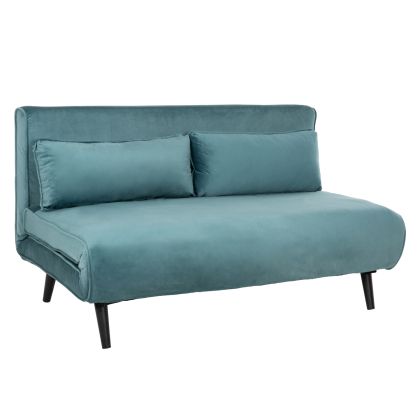 SOFABED FOR 2 PEOPLE ASMA HM3077.15 VELVET IN MINT COLOR 140x80x77Hcm.