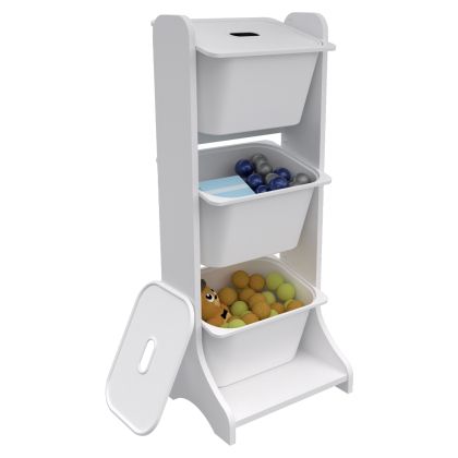 STORAGE FURNITURE FRED HM18208.01 WHITE MELAMINE 44x35x107Hcm.