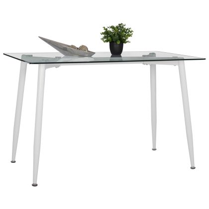 DINING TABLE WHITE METAL LEGS -GLASS HM8498.03 120X70X75H