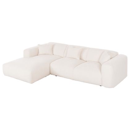 CORNER SOFA (LEFT) BRICKEN HM3275.02L WHITE FABRIC 110-282x98-160x72Hcm.