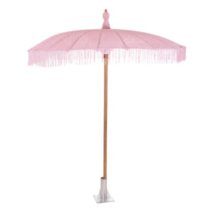 UMBRELLA LUX HM6035.04 PINK MACRAME TEAK AND BAMBOO Φ200X260