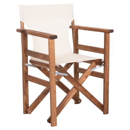 DIRECTOR'S CHAIR IN WALNUT WITH ECRU TEXTILENE SET HM21003