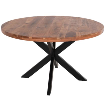 ROUND DINING TABLE MONTANA SUPERIOR HM9904 SOLID ACACIA WOOD TOP 4cm. Φ150Χ79Hcm.