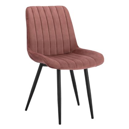 CHAIR WITH DUSTY PINK VELVET & BLACK METAL FRAME HM8725.02 50x57x82Y cm.