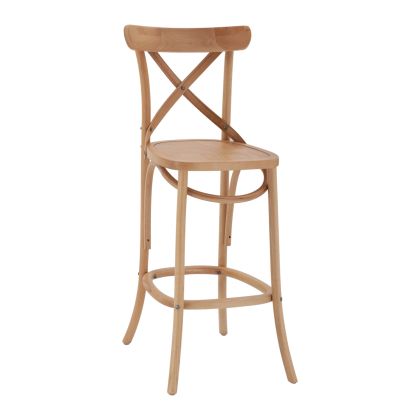 MEDIUM HEIGHT BAR STOOL GIOLIANA HM8750.15 BEECH WOOD IN DARK HONEY-PLYWOOD SEAT 46x46x101Hcm.