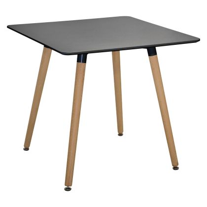 Kitchen Table Minimal HM0057.02, Black mdf, legs BEECH, 80x80x74cm