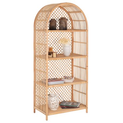 BOOKCASE SIMOK HM9552 MADE OF NATURAL RATTAN IN NATURAL COLOR 80x40x182Hcm.