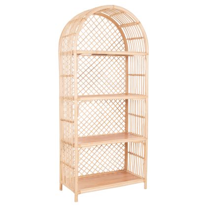 BOOKCASE SIMOK HM9552.12 MADE OF NATURAL RATTAN IN NATURAL COLOR 80x40x182Hcm.