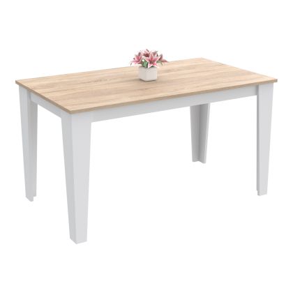 KITCHEN TABLE BORIS HM18220.03 MELAMINE IN SONAMA-WHITE COLORING 130x75x75Hcm.