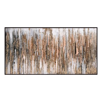 WALL PAINTING SEDIMENT HM4574.01 BLACK PS FRAME-CANVAS 142x4.5x72Hcm.