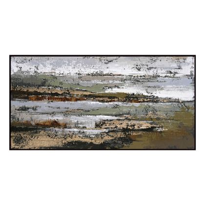 WALL PAINTING SEDIMENT HM4575.01 BLACK PS FRAME-CANVAS 142x4.5x72Hcm.