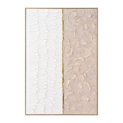 WALL PAINTING SHON HM4558 WITH BEIGE PS FRAME-CANVAS IN BEIGE & WHITE 62x4,5x92Hcm.