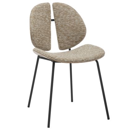 DINING CHAIR LUNGS HM9982.01 BLACK METAL FRAME-BEIGE FABRIC 49x53,5x80Hcm.