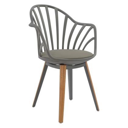 Dining chair HM8049.10 Anais Grey with wooden legs 60x53x86Η cm