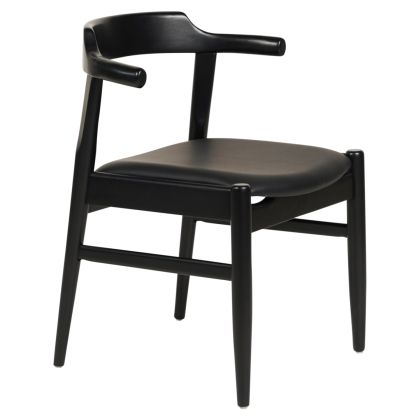 DINING CHAIR CERSEI HM9946.02 RUBBERWOOD & PU IN BLACK 57x54x74Hcm.