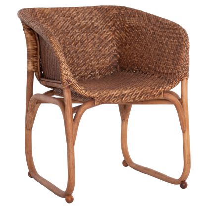 ARMCHAIR TUCKET HM9958.02 NATURAL RATTAN IN WALNUT COLOR 63x60x77Hcm.